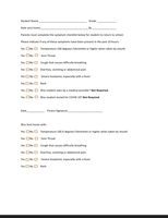 Symptom checklist